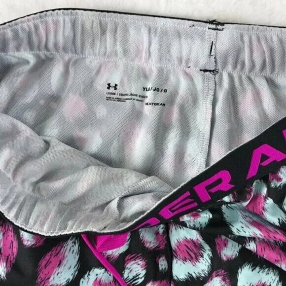 UNDER ARMOUR Girls Play Up Printed Shorts, LARGE - Picture 4 of 4